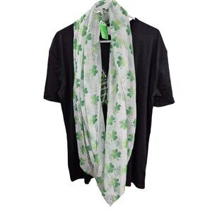 Shamrock Print Lightweight Infinity Scarf By Claires